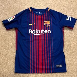 Nike Kids Barcelona Striped Blue and Red Jersey
